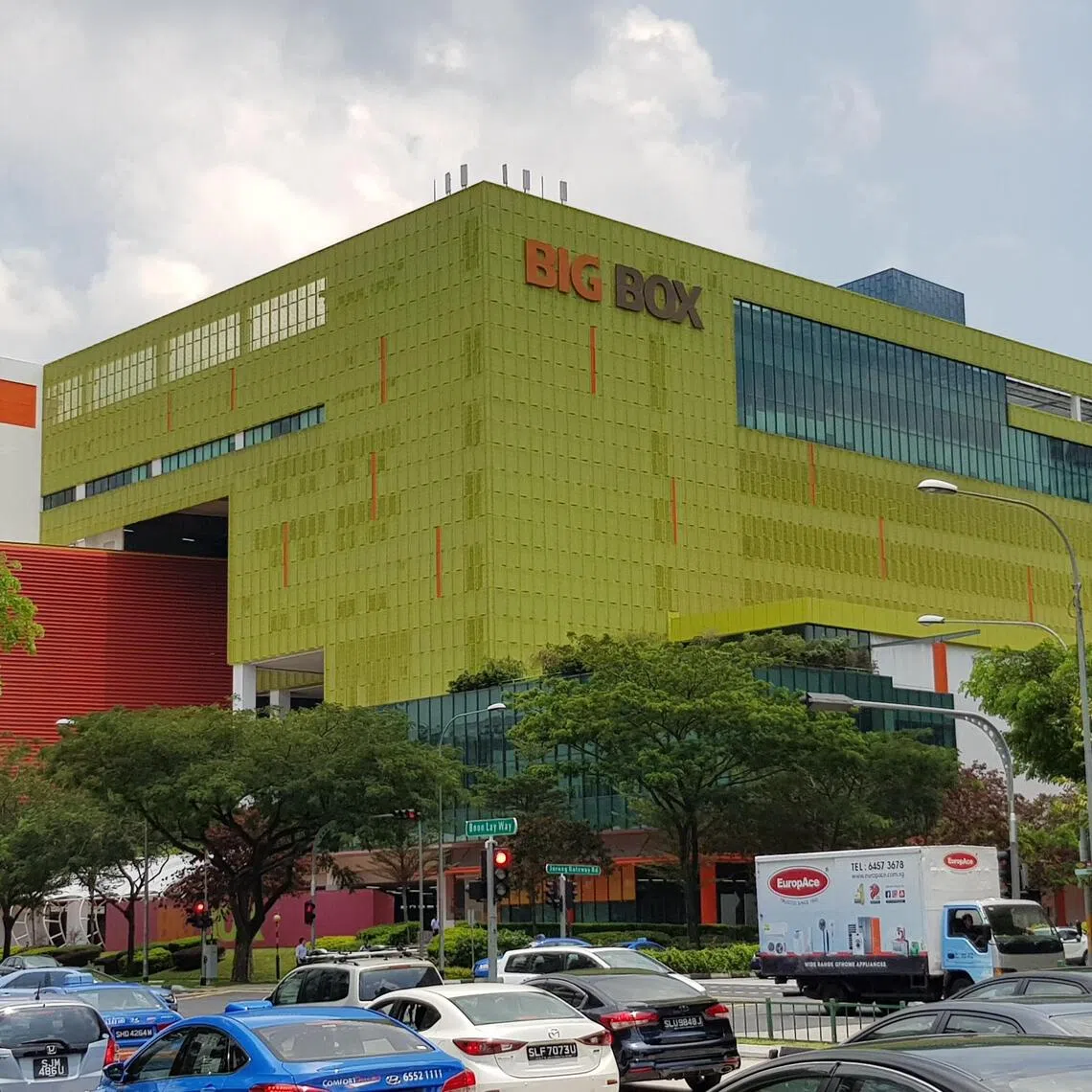 The Big Box warehouse mall in Jurong East, as seen in 2018. Consumer electronics trader TT International previously held a majority stake in the failed mall. 