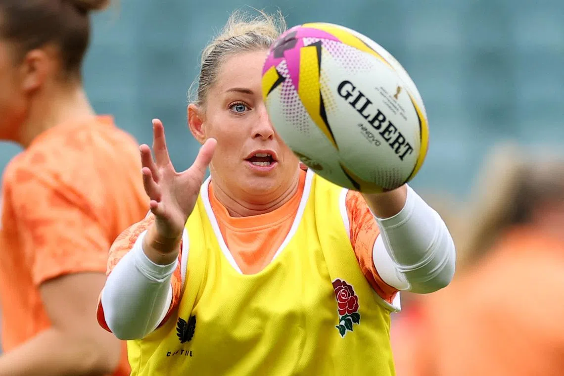Rugby Union - Women's World Cup 2025 - Final - England Training - Allianz Stadium, Twickenham, London, Britain - September 26, 2025  England's Natasha Hunt during training Action Images via Reuters/Andrew Boyers/File Photo