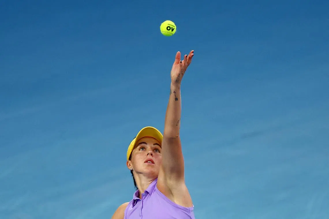 Tennis - Australian Open - Melbourne Park, Melbourne, Australia - January 21, 2025 Russia's Anastasia Pavlyuchenkova in action during her quarter final match against Belarus' Aryna Sabalenka REUTERS/Edgar Su