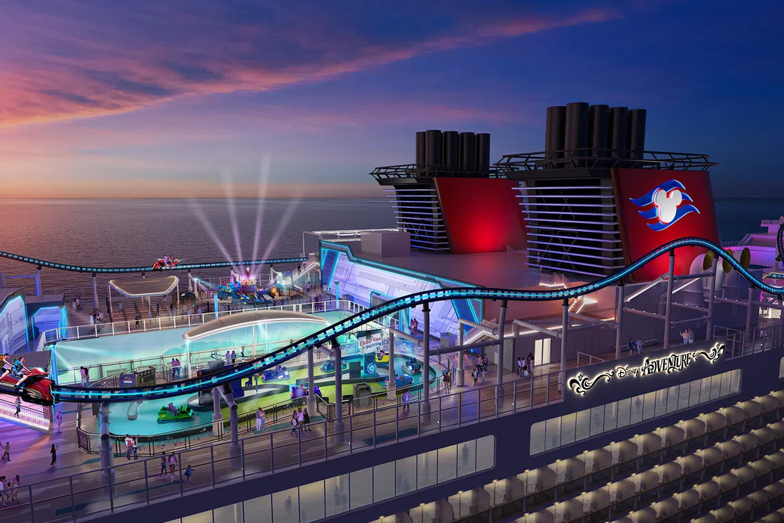 On the Disney Adventure cruise, the Ironcycle Test Run turns the open sea into a backdrop for Tony Stark’s latest creation – a ride where innovation meets adventure.