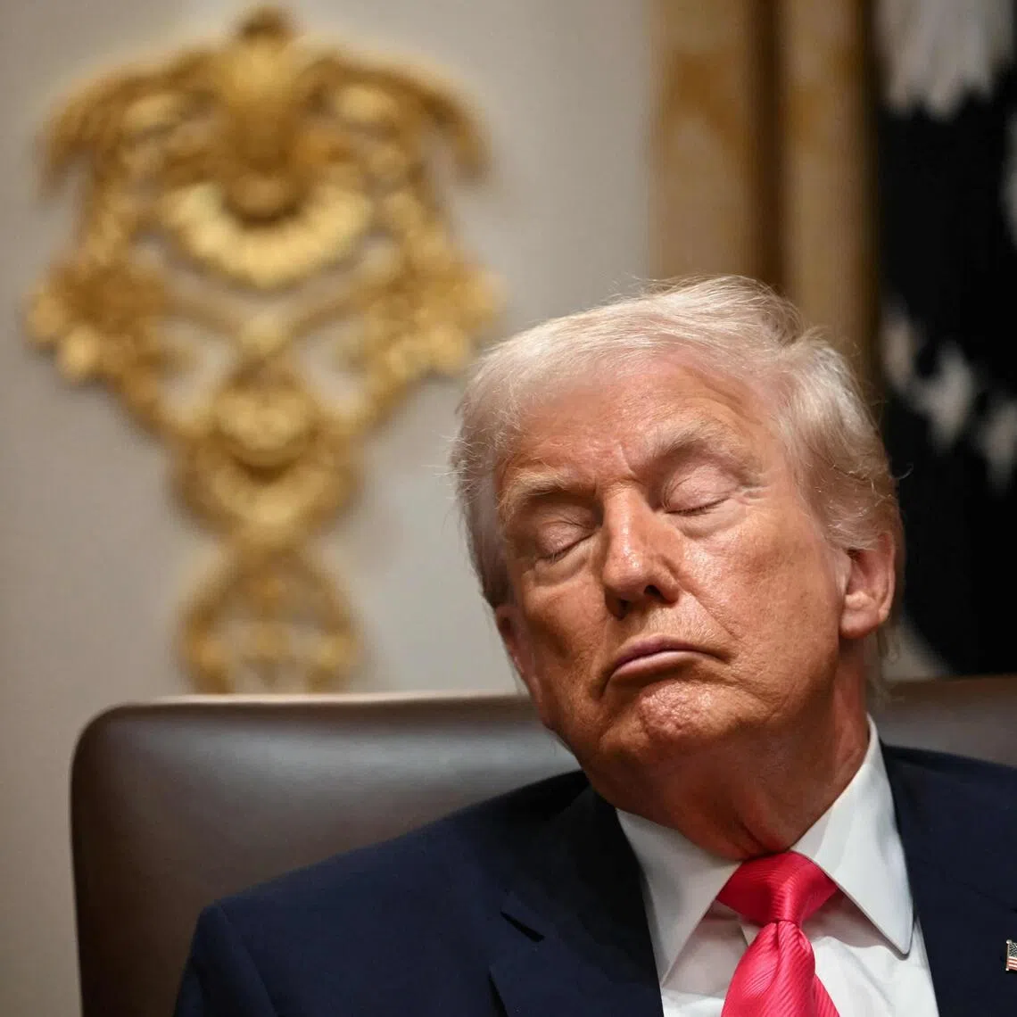On occasion, Mr Trump has clearly struggled to keep his eyes open, including during an Oval Office meeting with health representatives in November.