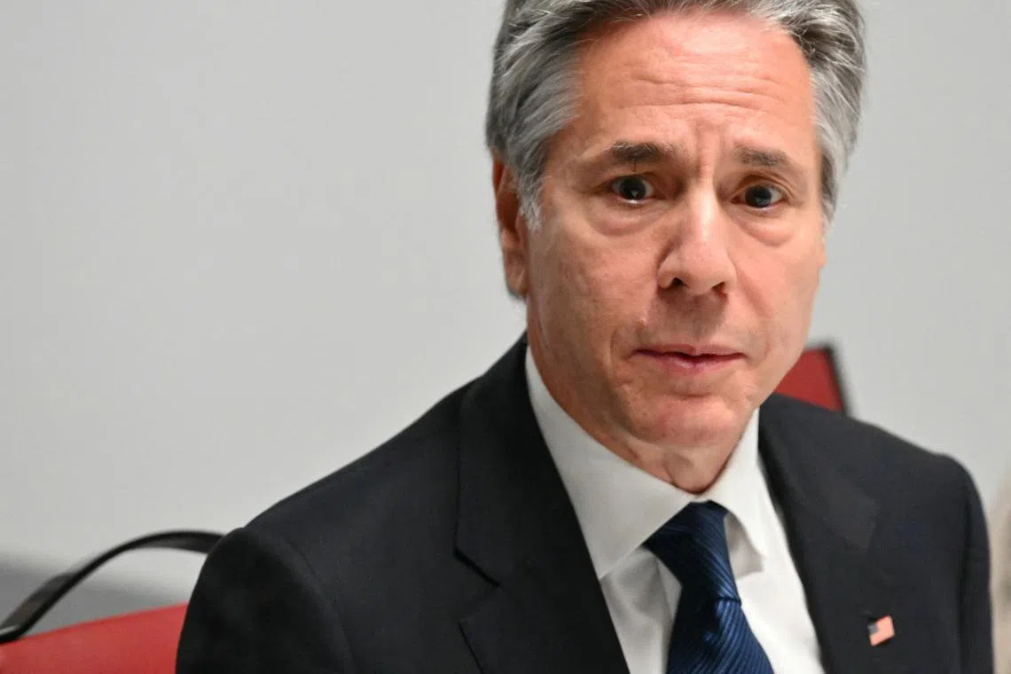 FILE PHOTO: U.S. Secretary of State Antony Blinken attends a meeting with Civil Society on the sidelines of the 31st Organization for Security and Cooperation in Europe (OSCE) Ministerial summit in Ta'Qali, Malta, on December 5, 2024. Alberto Pizzoli/Pool via REUTERS/File photo