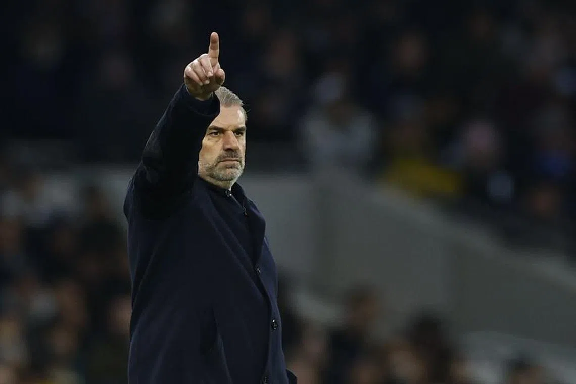 Soccer Football - Premier League - Tottenham Hotspur v Aston Villa - Tottenham Hotspur Stadium, London, Britain - November 26, 2023 Tottenham Hotspur manager Ange Postecoglou reacts Action Images via Reuters/Peter Cziborra / File photo