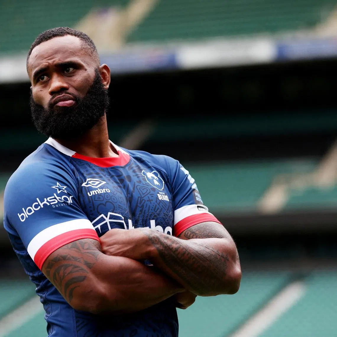 FILE PHOTO: Rugby Union - Premiership Rugby Season Launch - Twickenham Stadium, London, Britain - September 1, 2022 Bristol's Semi Radradra poses during the launch Action Images/Matthew Childs/File Photo