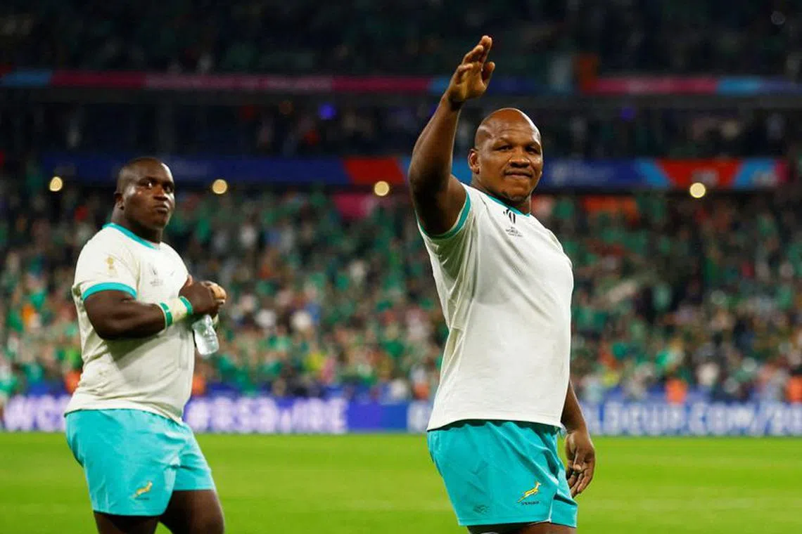 FILE PHOTO: Rugby Union - Rugby World Cup 2023 - Pool B - South Africa v Ireland - Stade de France, Saint-Denis, France - September 23, 2023 South Africa's Mbongeni Mbonambi after the match REUTERS/Gonzalo Fuentes/File Photo