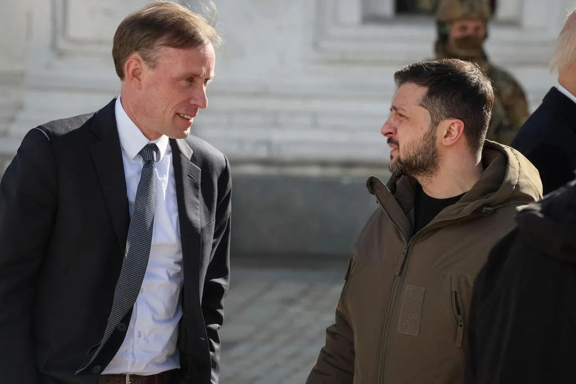 White House National Security Advisor Jake Sullivan said there's "absurdity" in the notion that Russia invaded Ukraine because it had been threatened by the West.