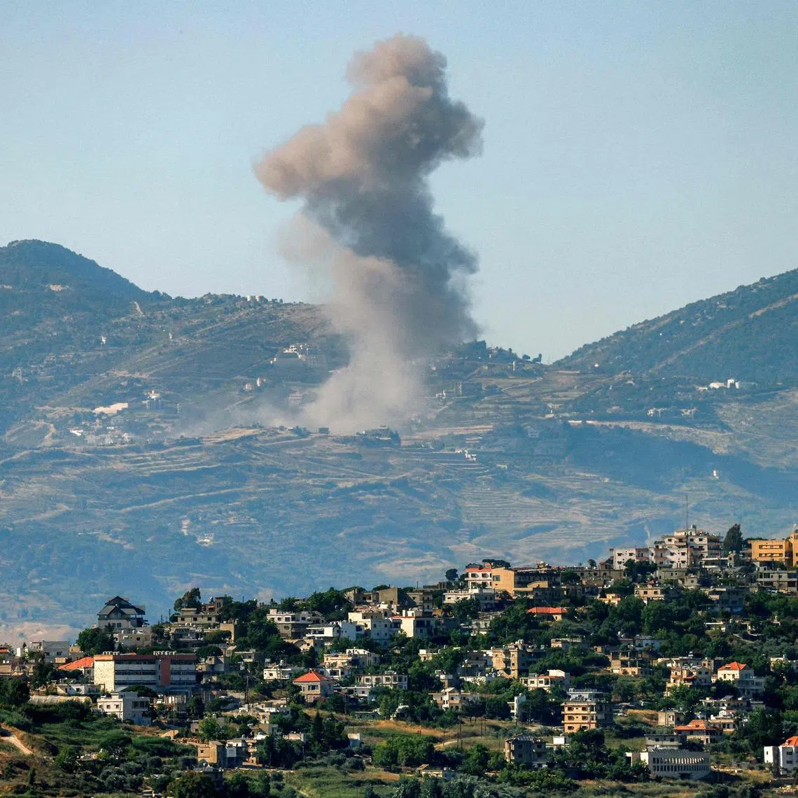 Smoke rising following Israeli bombardment in southern Lebanon on June 19.