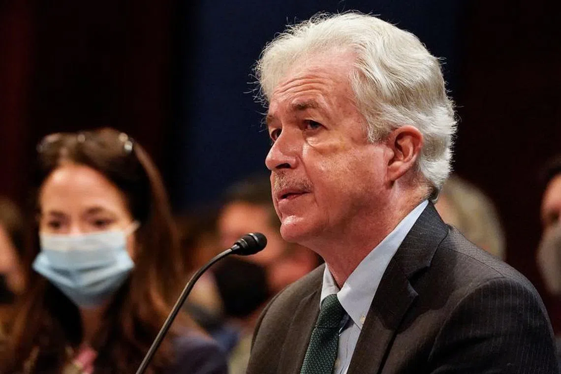 CIA Director Bill Burns testifies next to  Director of National Intelligence Avril Haines during a House (Select) Intelligence Committee hearing on diversity in the intelligence community, on Capitol Hill in Washington, U.S., October 27, 2021. REUTERS/Elizabeth Frantz/File Photo