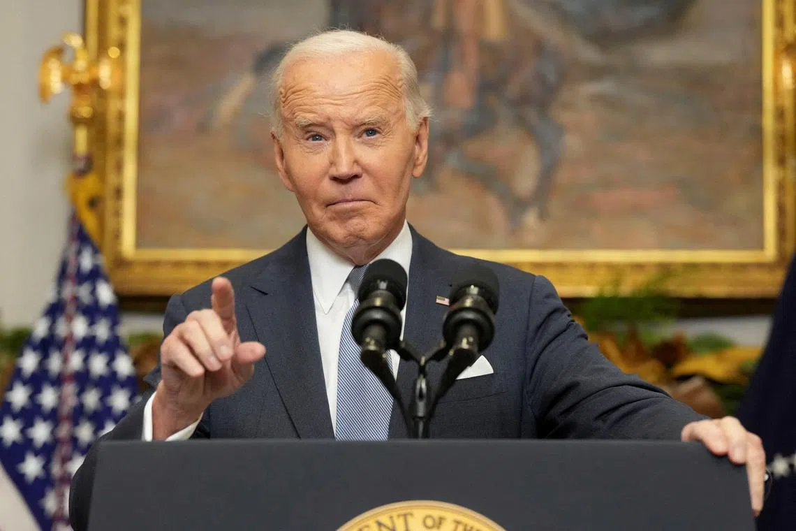 US President Joe Biden said the US will support Syria's neighbours through the period of transition.