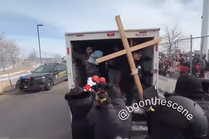 At least 50 were arrested after protests outside a Minnesota federal building escalated on Feb 7.