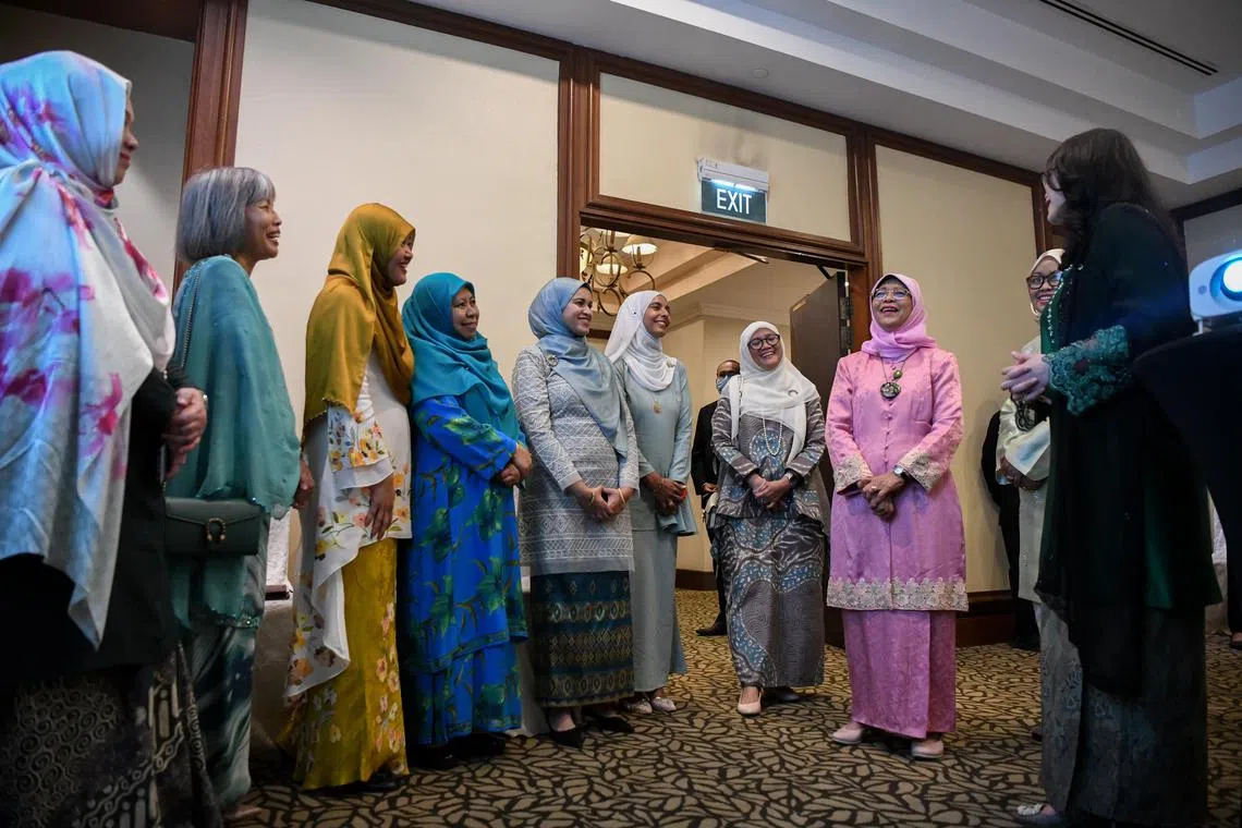 ST20230514_202370247534/ctnhalimah14/Shintaro Tay/Cheryl Tan/ 

The interfaith Harmony Raya celebration, organised by Singapore Muslim Women's Association (PPIS), was held at the Furama RiverFront hotel on May 14, 2023. The event was officiated by President Halimah Yacob, and was attended by 100 women representatives and community leaders from various secular and faith-based organisations.

Coinciding with Mother’s Day, the event’s theme was “Women’s Greatest Role Models (Legacies and Life Stories)” which honours women leaders and trailblazers of the past and present.