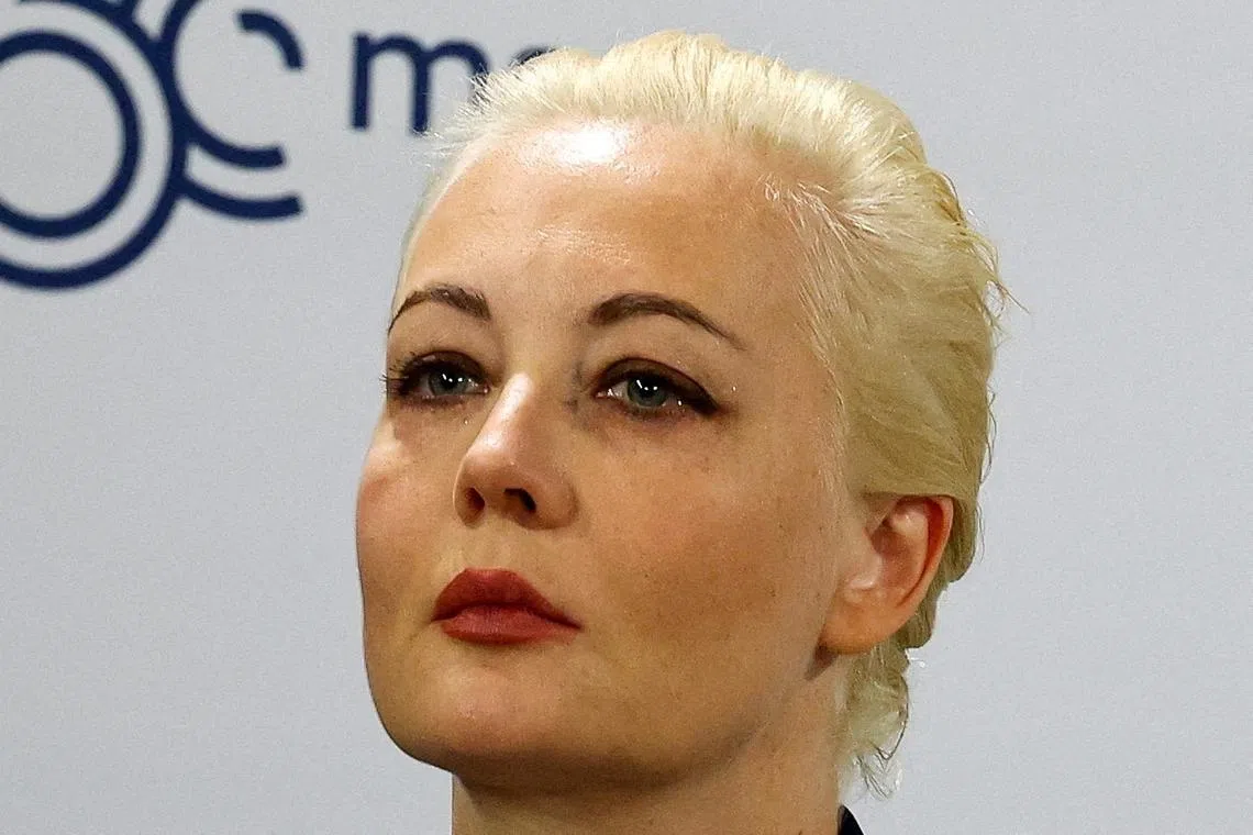 FILE PHOTO: Yulia Navalnaya, wife of late Russian opposition leader Alexei Navalny, attends the Munich Security Conference (MSC), on the day of the announcement of the death of her husband by the prison service of the Yamalo-Nenets region where he had been serving his sentence, in Munich, Germany February 16, 2024. REUTERS/Kai Pfaffenbach/Pool//File Photo