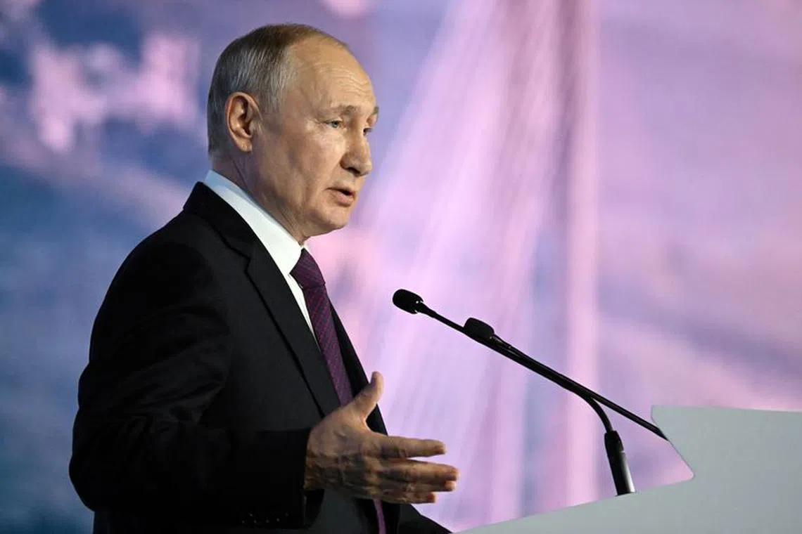 Russian President Vladimir Putin delivers a speech during a session of the 8th Eastern Economic Forum in Vladivostok, Russia, September 12, 2023. Sputnik/Pavel Bednyakov/Pool via REUTERS ATTENTION EDITORS