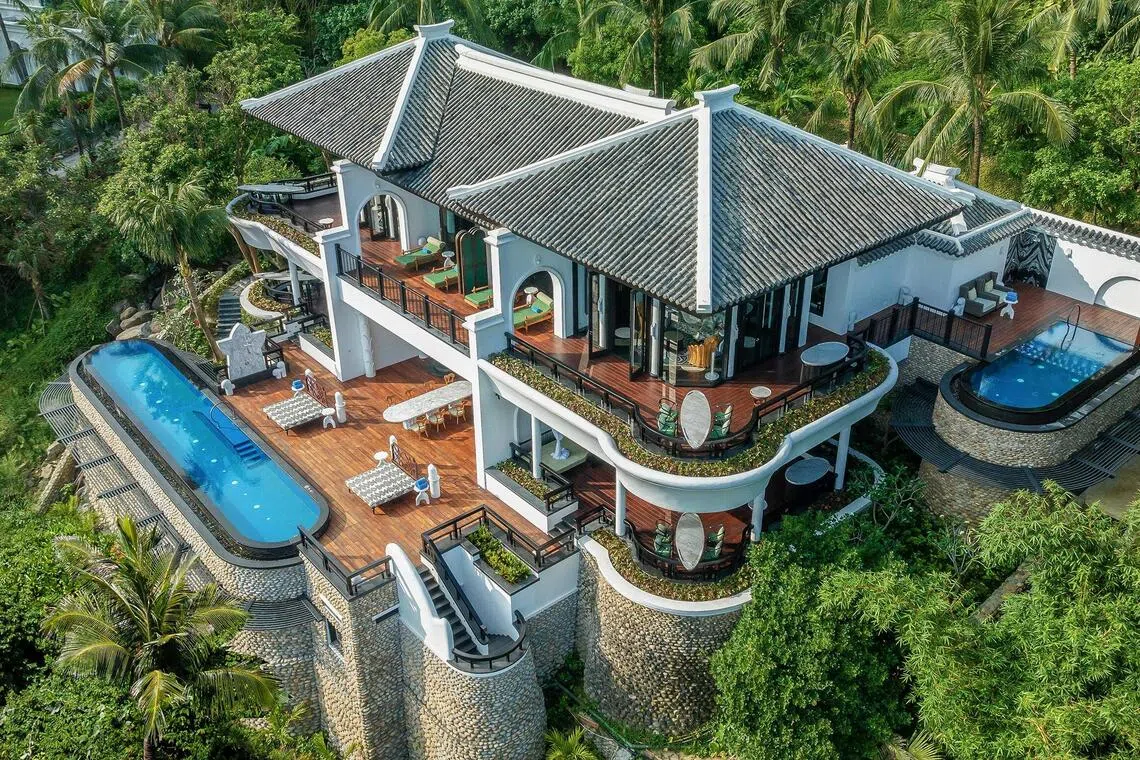 InterContinental Danang Sun Peninsula Resort - Jungle aerial villa view.