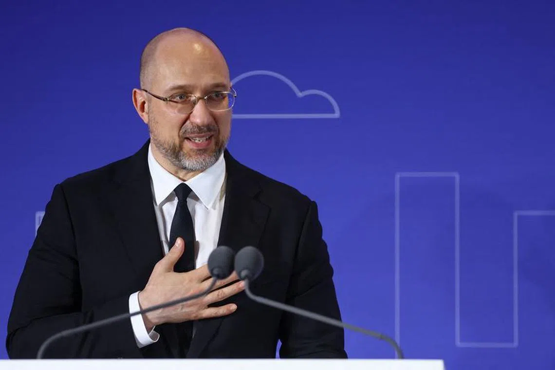 Ukranian Prime Minister Denys Shmyhal speaks during the Ukraine Recovery Conference in London, Britain June 21, 2023. REUTERS/Hannah McKay