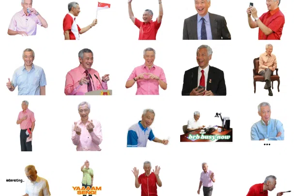 A sticker pack showing SM Lee in some of his signature poses.
