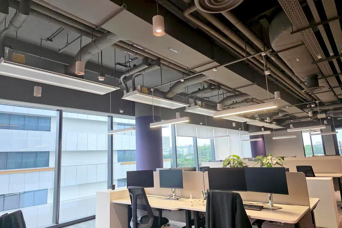 Active chilled beams (far left, top) at L-Acoustics’ office in Paya Lebar Green.