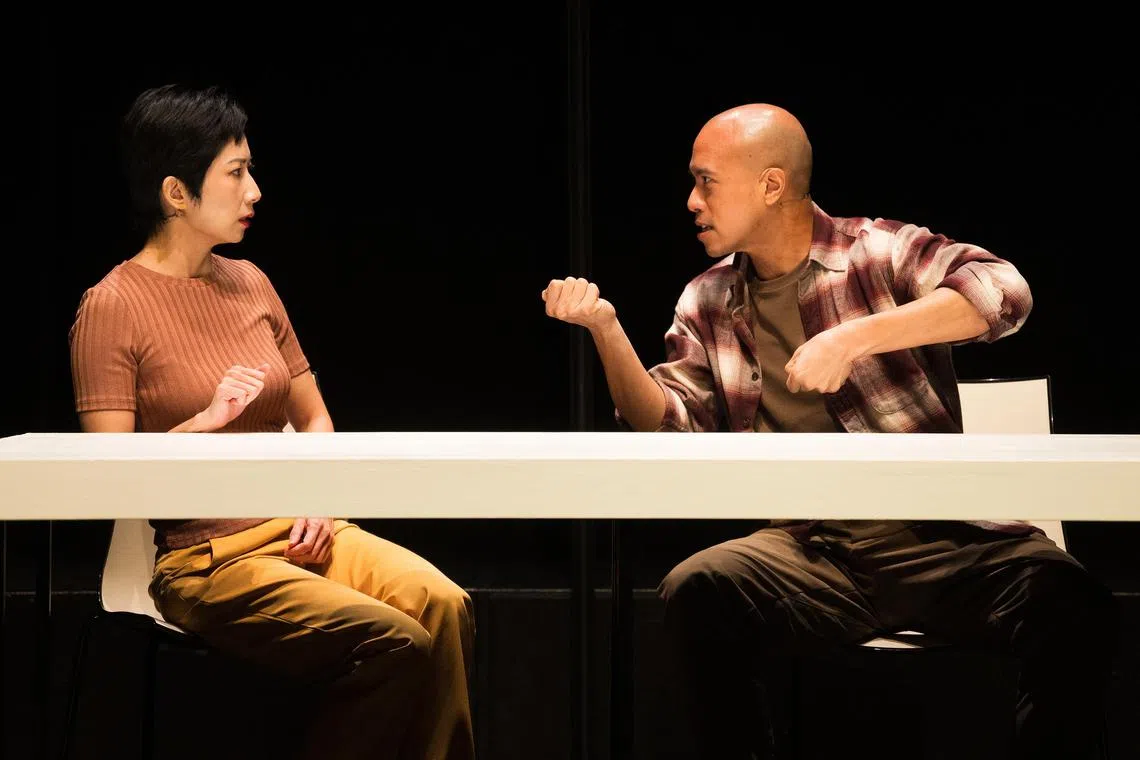 (From left) In Checkpoint Theatre's Session Zero, playwright-actress Jo Tan and co-star Brendon Fernandez play an estranged couple trying to salvage their marriage in a game of Dungeons & Dragons.
