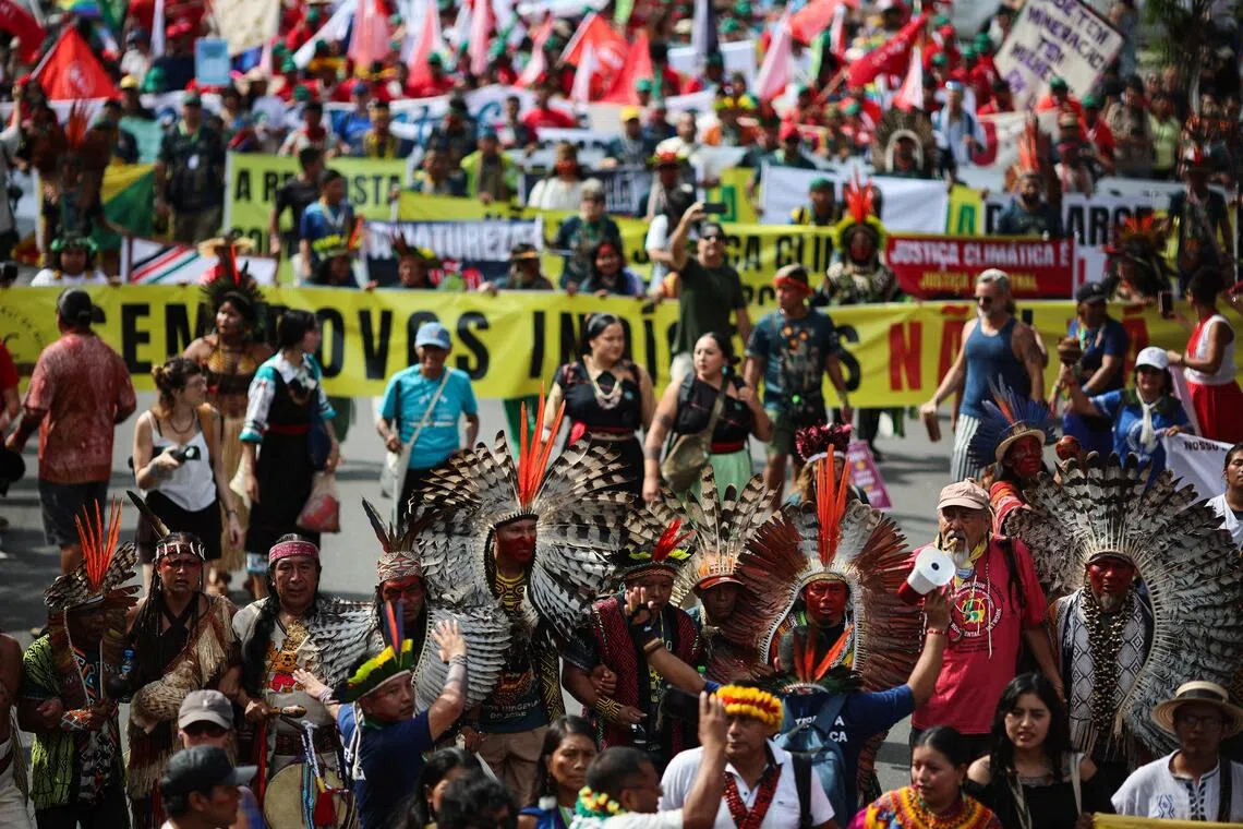 Thousands of climate protesters rally in Brazil at COP30 halfway mark