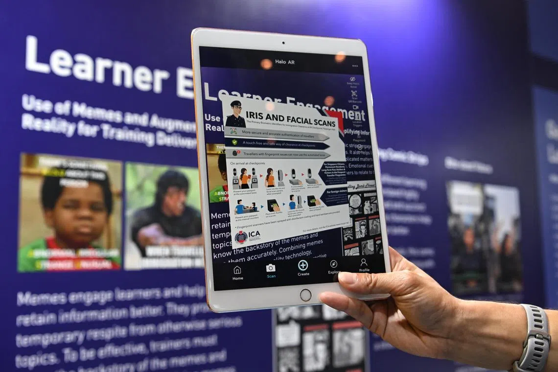 Home Team Academy (HTA)’s Workplan Seminar. ICA using popular memes (background) in their training programme.