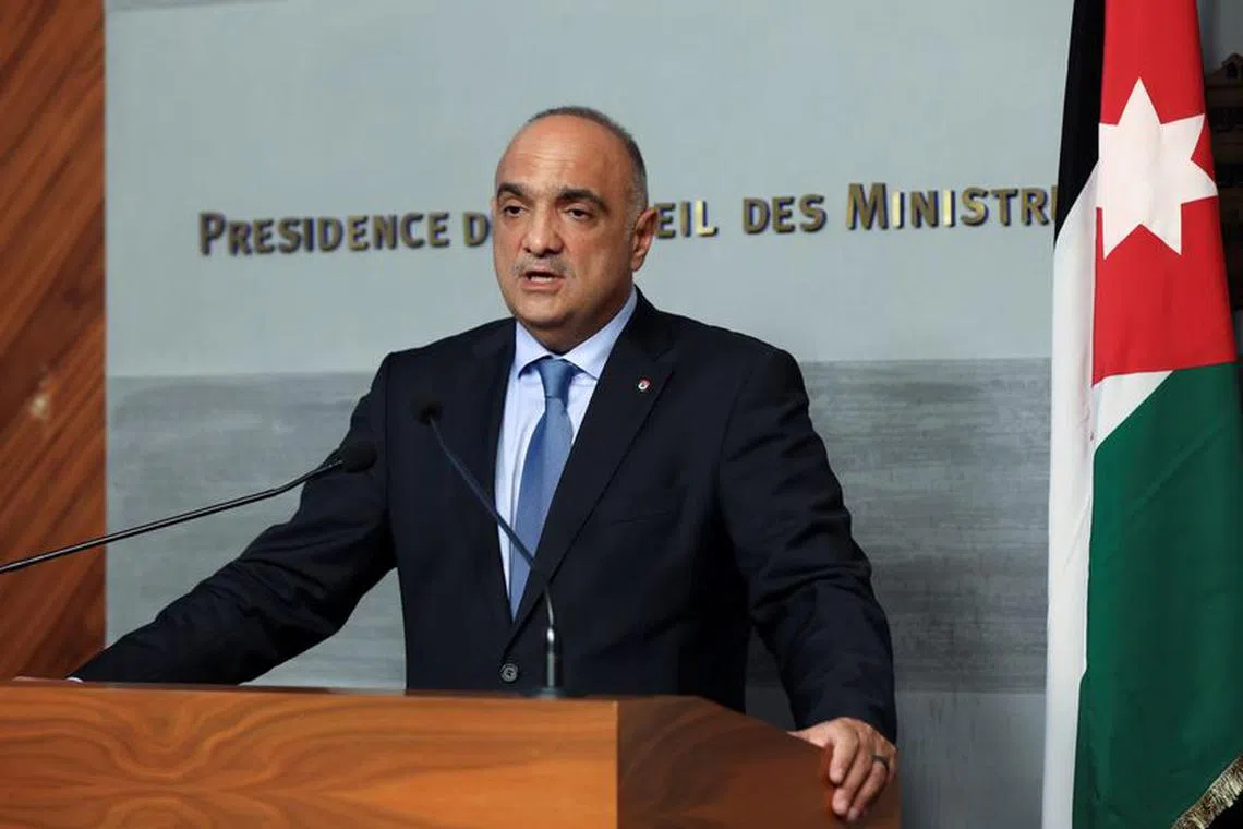 File photo: Jordanian Prime Minister Bisher al-Khasawneh speaks during a joint news conference with Lebanese Prime Minister Najib Mikati at the government palace in Beirut, Lebanon September 30, 2021. REUTERS/Mohamed Azakir/File photo