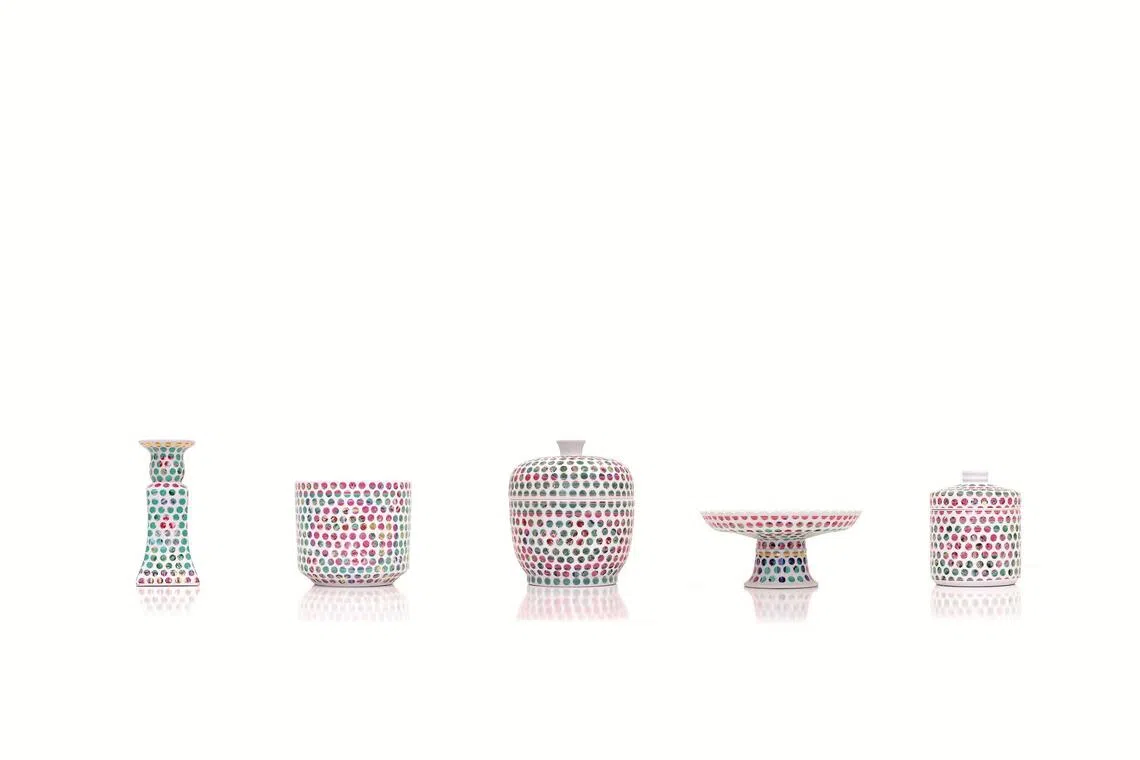 The Spotted Nyonya collection gave traditional Peranakan porcelainware a contemporary makeover with colourful polka dots.