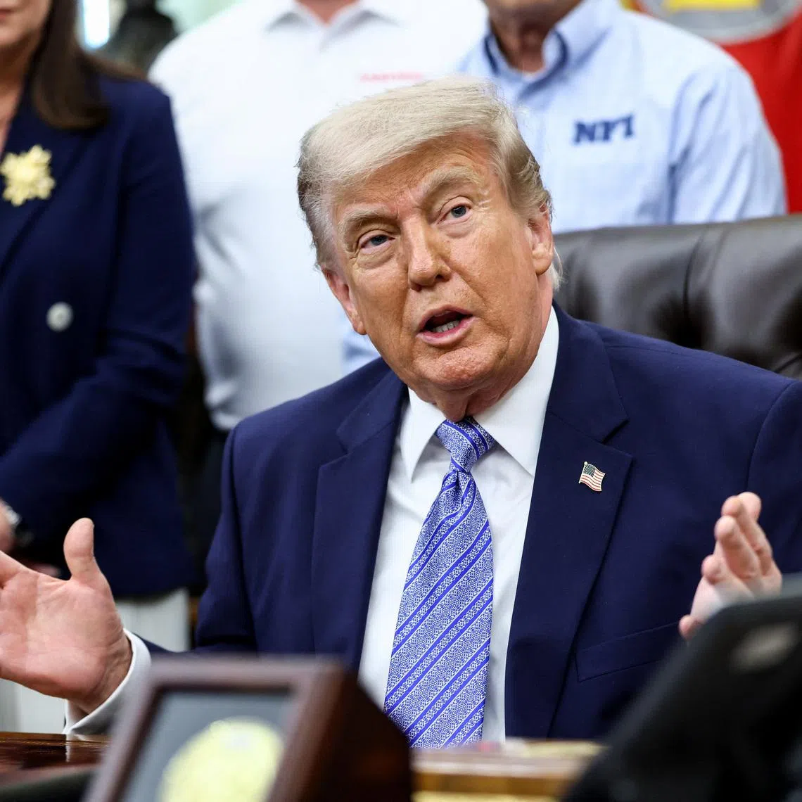 U.S. President Donald Trump speaks during an announcement with U.S. Environmental Protection Agency (EPA) Administrator Lee Zeldin (not pictured) in the Oval Office at the White House, in Washington, D.C., U.S., May 21, 2026. REUTERS/Kevin Lamarque