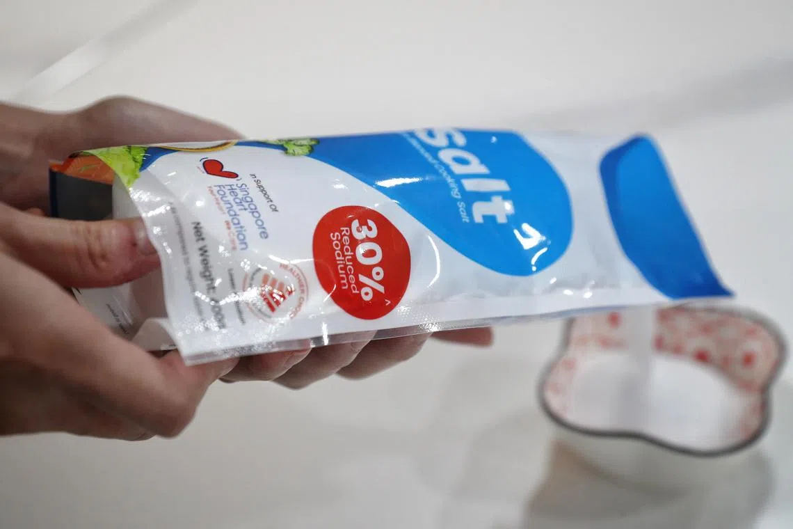 Lower-sodium salt pictured on Sept 26, 2022. Technical briefing about the first prong of HPB sodium reduction strategy where the focus will be on replacing regular salt with lower-sodium salt alternatives.