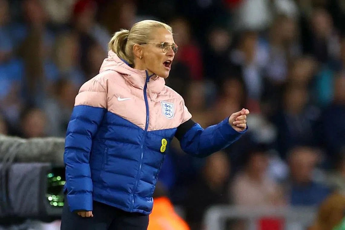 FILE PHOTO:Soccer Football - UEFA Women's Nations League - Group A1 - England v Scotland - Stadium of Light, Sunderland, Britain - September 22, 2023 England manager Sarina Wiegman Action Images via Reuters/Lee Smith/File Photo