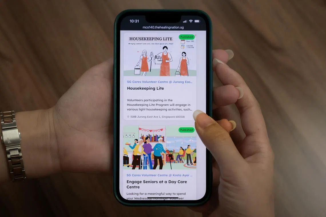 A demonstration of The Healing Nation digital portal at the launch of The Healing Nation initiative held at the Methodist Welfare Services (MWS) Nursing Home at Eunos on May 29, 2025.