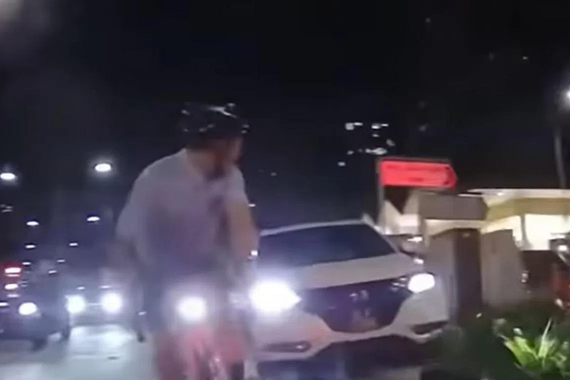 The incident happened just before a bus stop in front of Shaw Plaza, at the corner of Jalan Ampas.