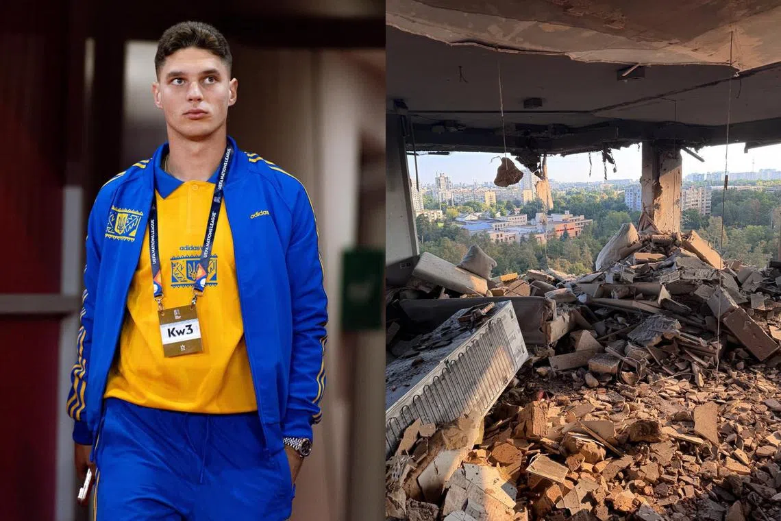 Ukraine's Heorhiy Sudakov, who plays for Benfica, was away with the national team when Russian missiles hit his home in Kyiv.