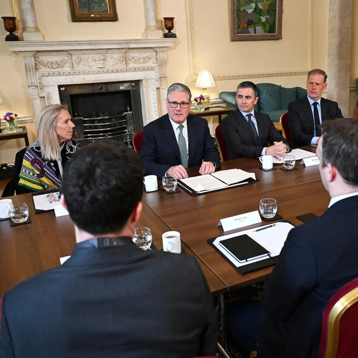 British Prime Minister Keir Starmer hosting social media industry leaders to discuss child safety online in London on April 16.