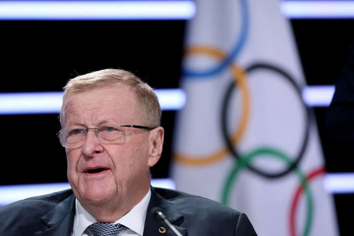 FILE PHOTO: International Olympic Committee (IOC) Vice President John Coates attends the final day of the 139th IOC Session at Olympic House in Lausanne, Switzerland, May 20, 2022. REUTERS/Denis Balibouse/File Photo