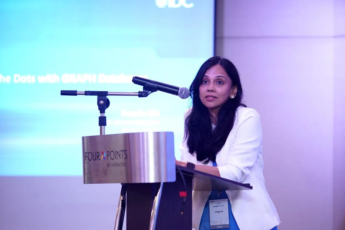 kbgraph08 - Singapore's rapid adoption of AI will spearhead the use of graph technology, said Ms Deepika Giri, regional head for data, analytics and AI at research firm IDC, at Neo4j's GraphSummit conference. 




Credit : Neo4j