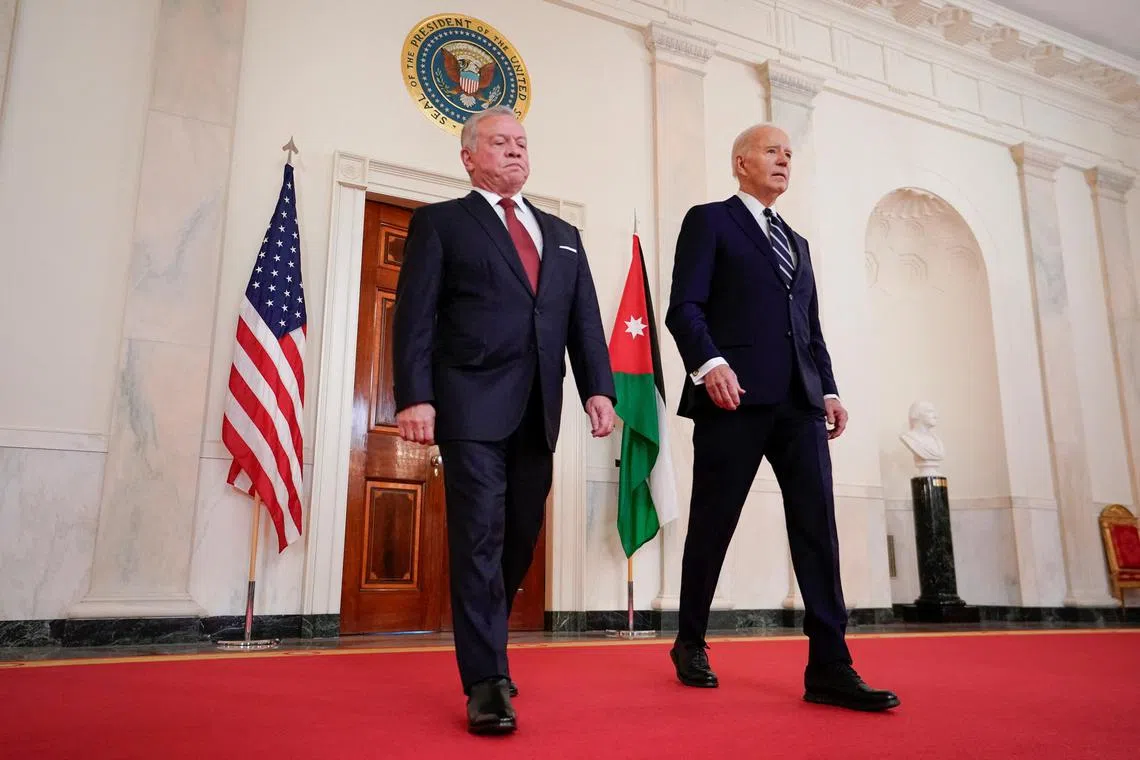 Mr Biden and Jordan’s King Abdullah spoke after the two longtime allies held talks in the White House residence. 