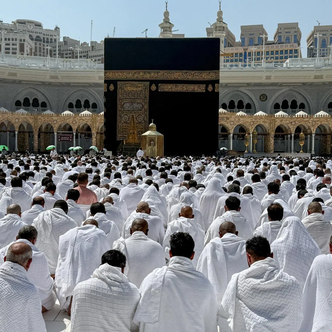 Muslims perform Friday prayers during the first Friday of the holy month of Ramadan at the Grand Mosque in Mecca, Saudi Arabia on Feb 20.