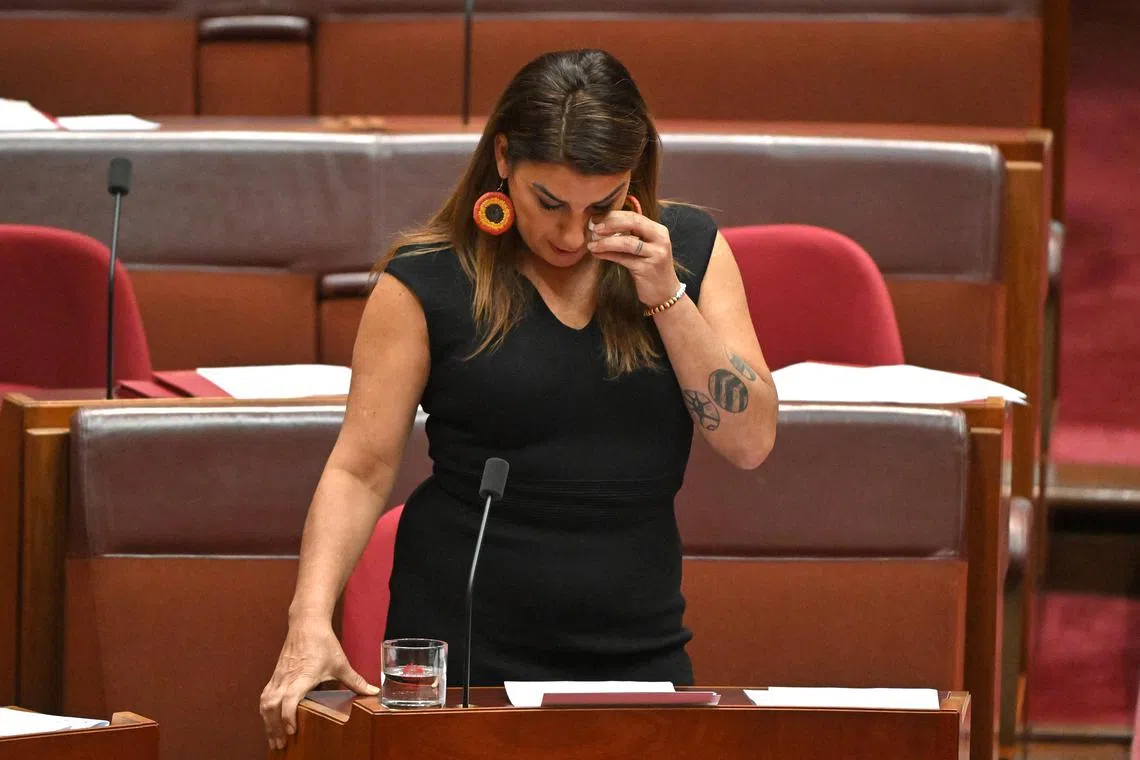 Senator Lidia Thorpe said she had been subjected to “sexual comments”, cornered in a stairwell, “inappropriately touched” and “propositioned”.