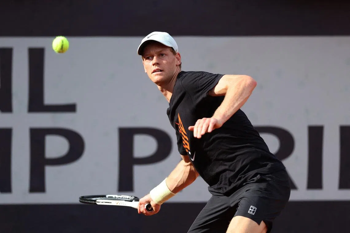 Tennis - Italian Open - Foro Italico, Rome, Italy - May 7, 2026 Italy's Jannik Sinner during training REUTERS/Ciro De Luca