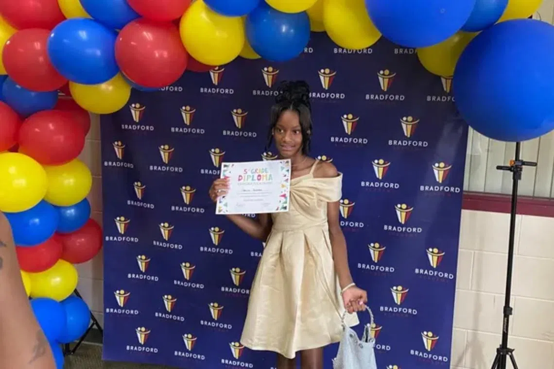 A fight led to the 12-year-old throwing the liquid at Deaira Summers (pictured) and her cousins and sisters. 