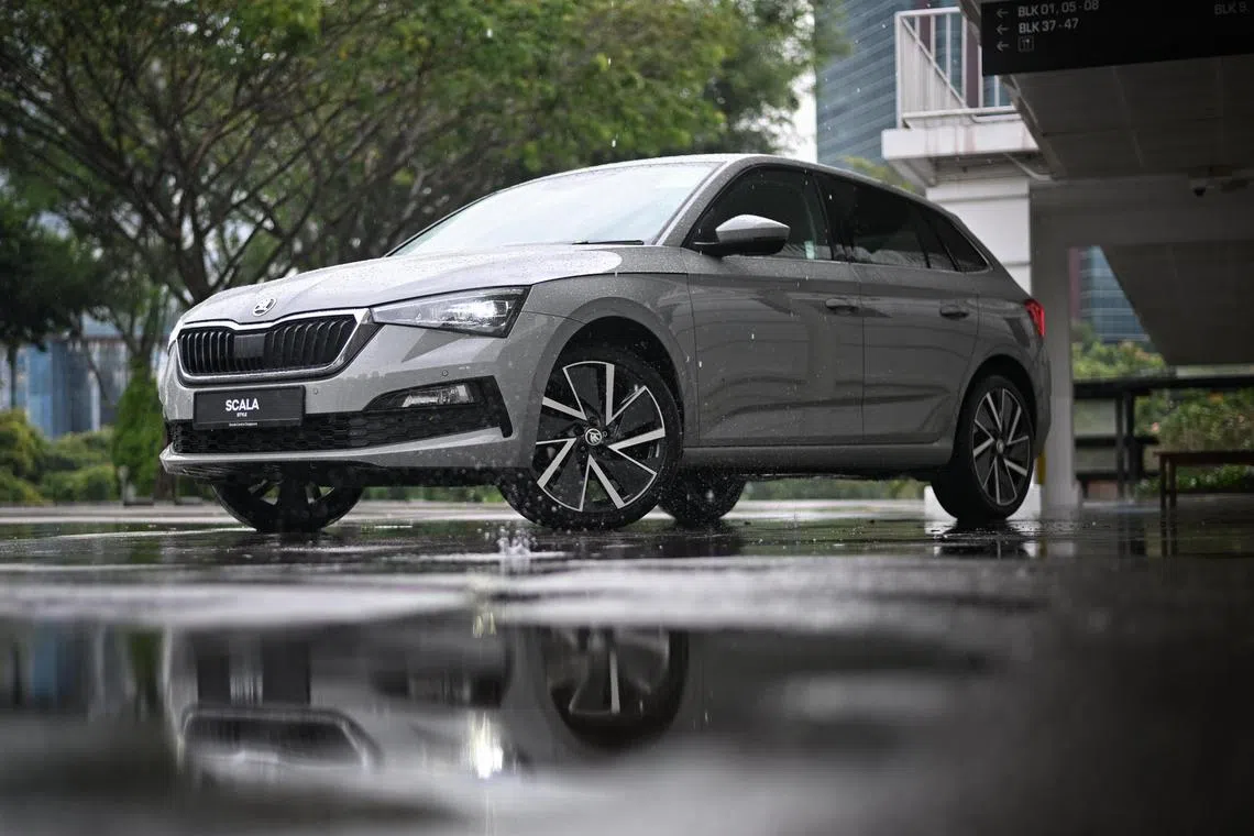 Exterior and interior of the Skoda Scala on 6 December 2022.