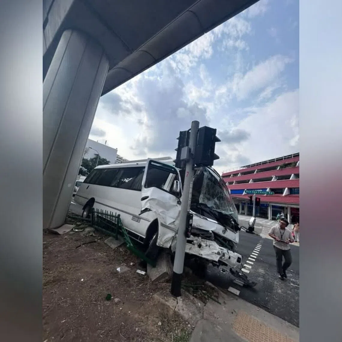 One person was found trapped in the driver’s seat of a bus and was rescued using hydraulic rescue tools.