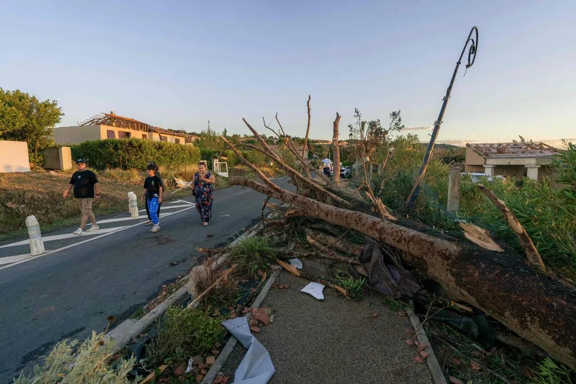 An estimated 2,800 homes were left without electricity across 10 villages, officials said.