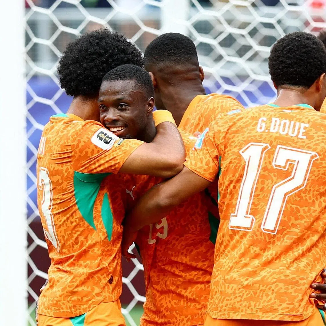 Soccer Football - FIFA World Cup 2026 - Group E - Curacao v Ivory Coast - Philadelphia Stadium, Philadelphia, Pennsylvania, U.S. - June 25, 2026
Ivory Coast's Nicolas Pepe celebrates scoring their first goal with teammates REUTERS/Peter Cziborra