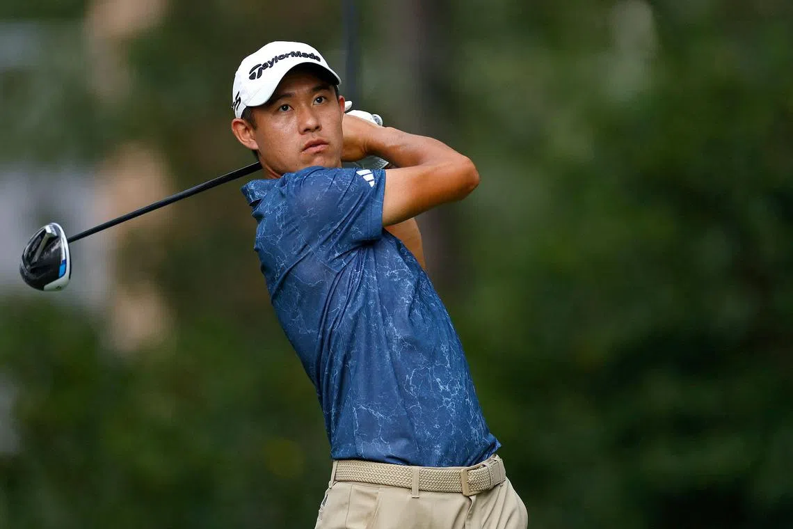 Collin Morikawa of the United States playing in the final round of the Tour Championship in Atlanta.