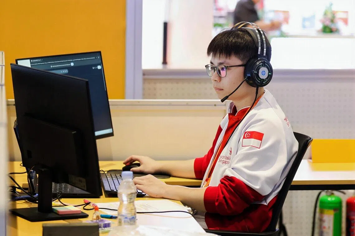 Ngee Ann Polytechnic’s Norwin Goh clinched silver in logistics and freight forwarding, which had six competitors.