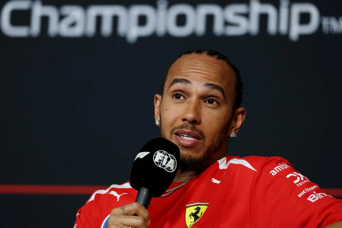 Formula One F1 - Australian Grand Prix - Albert Park Grand Prix Circuit, Melbourne, Australia - March 5, 2026 Ferrari's Lewis Hamilton during the press conference REUTERS/Hollie Adams
