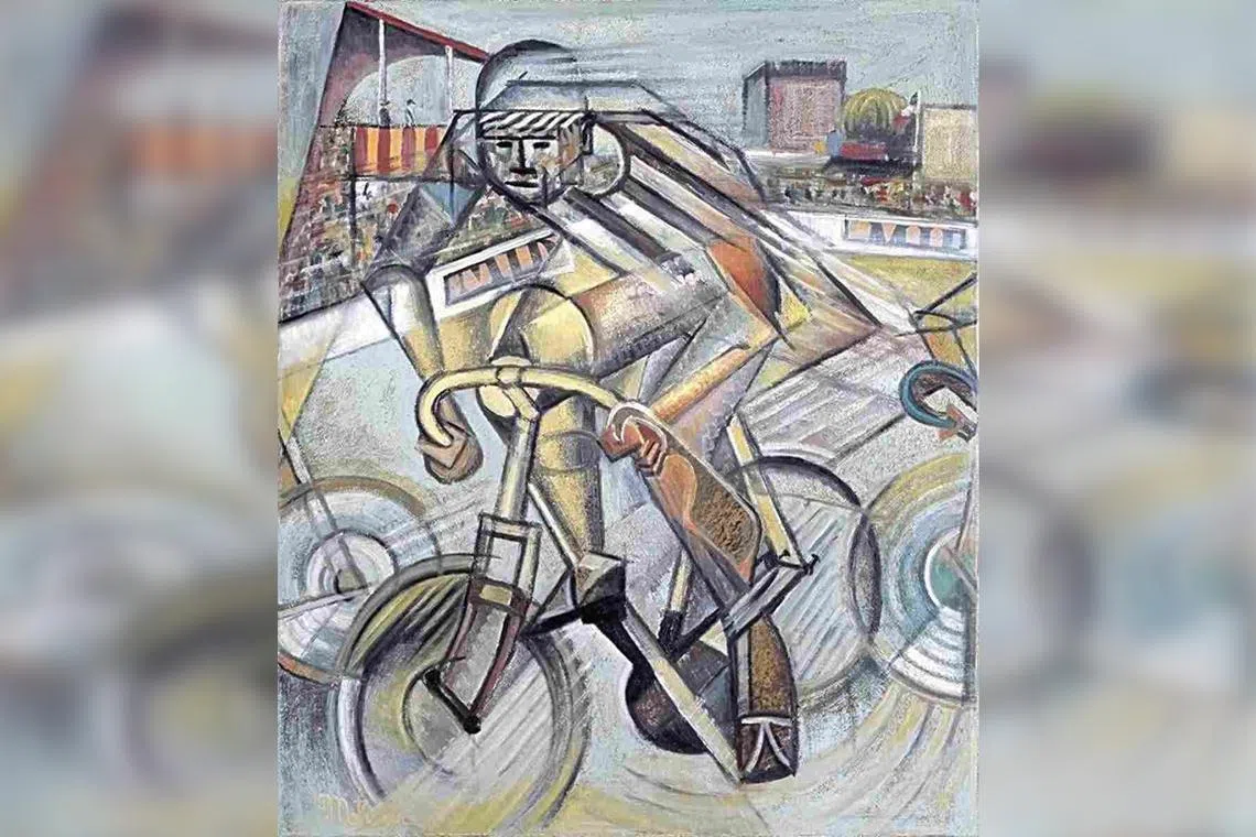 A painting owned by the Tokushima Modern Art Museum titled “At the Cycle-Race Track”, which was determined to be a forgery.