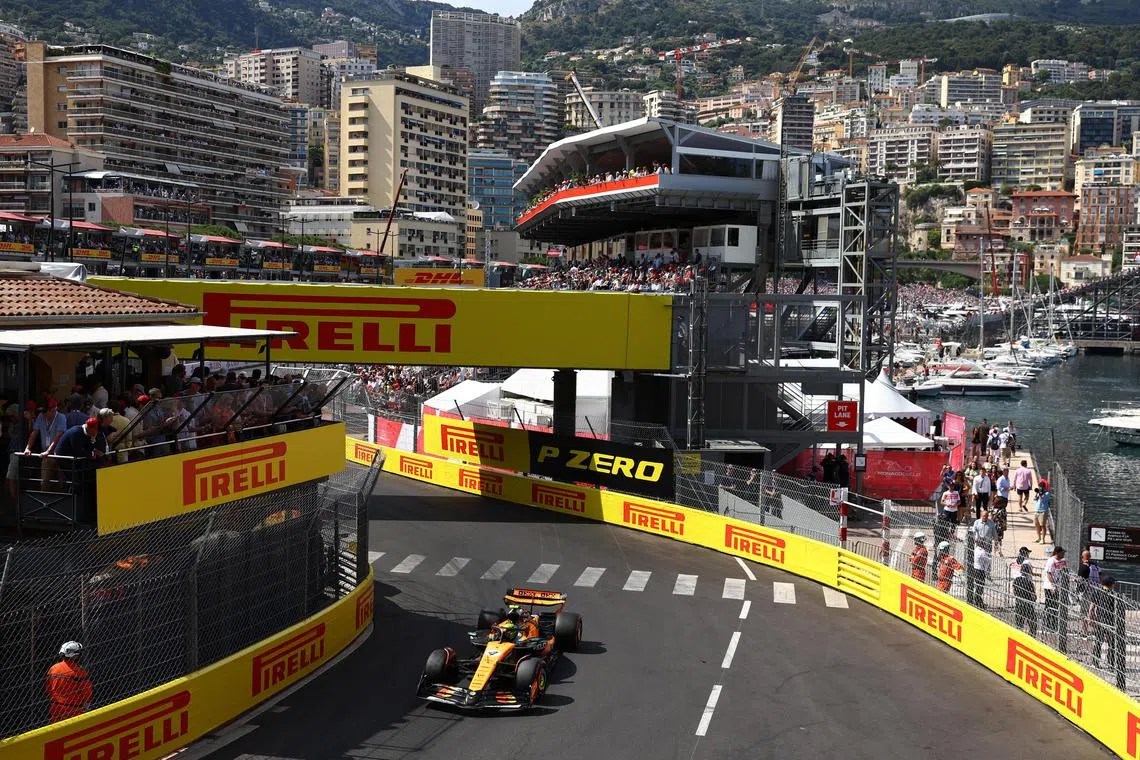 McLaren's Lando Norris during qualifying for the Monaco Grand Prix.