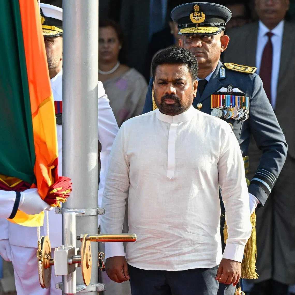 Sri Lanka's President Anura Kumara Dissanayake (front, right) said the request was made to maintain Colombo's neutrality.